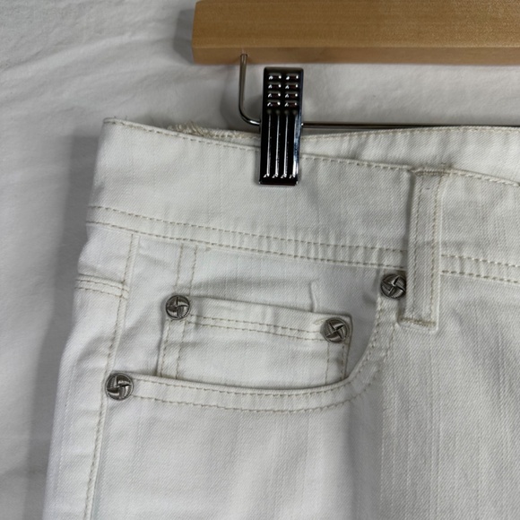 Cache Women's White Stretch Bootcut Jeans Size 10 - Picture 6 of 9
